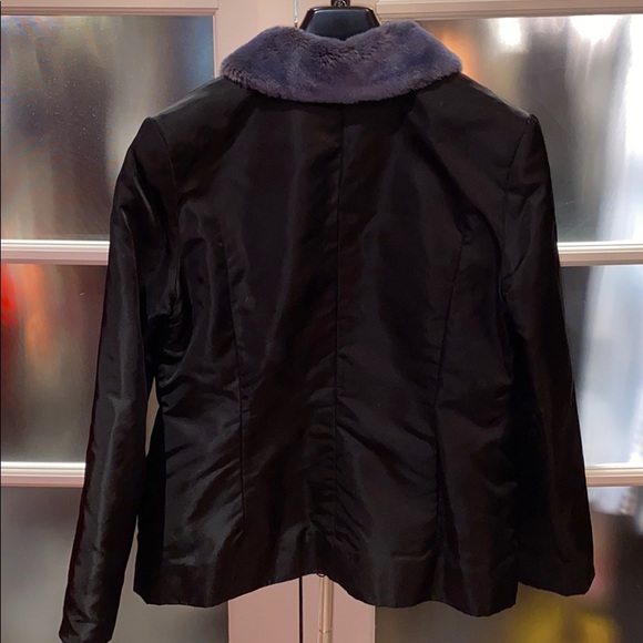 Black jacket with faux fur trim - Picture 4 of 5